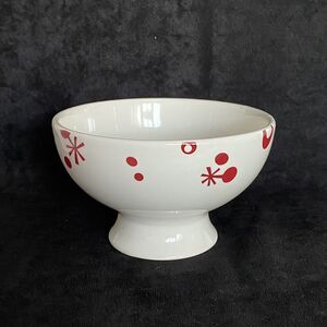 Pier 1 Footed Bowl Flurry Wintertime Design ~ Hand-painted by Dolomite